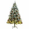 vidaXL Artificial Hinged Christmas Tree 300 LEDs & Ball Set 240 cm