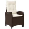 vidaXL Reclining Garden Chairs 2 pcs with Cushions Brown Poly Rattan
