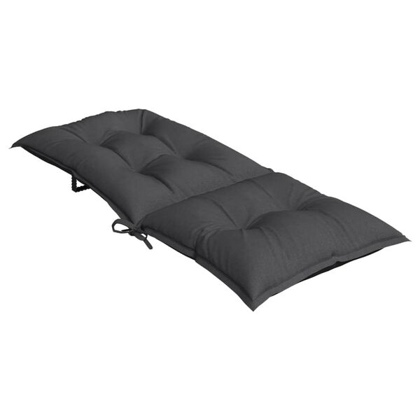 vidaXL Highback Chair Cushions 2 pcs Melange Anthracite 120x50x7 cm Fabric