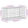 vidaXL Garden Bench Gabion Design 103x44x42 cm Solid Wood Pine