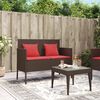 vidaXL Garden Bench with Cushions Brown Poly Rattan