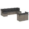 vidaXL 9 Piece Garden Sofa Set with Cushions Grey Poly Rattan