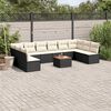 vidaXL 11 Piece Garden Sofa Set with Cushions Black Poly Rattan