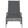 vidaXL Sun Lounger with Cushion Grey Poly Rattan