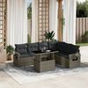 vidaXL 7 Piece Garden Sofa Set with Cushions Grey Poly Rattan