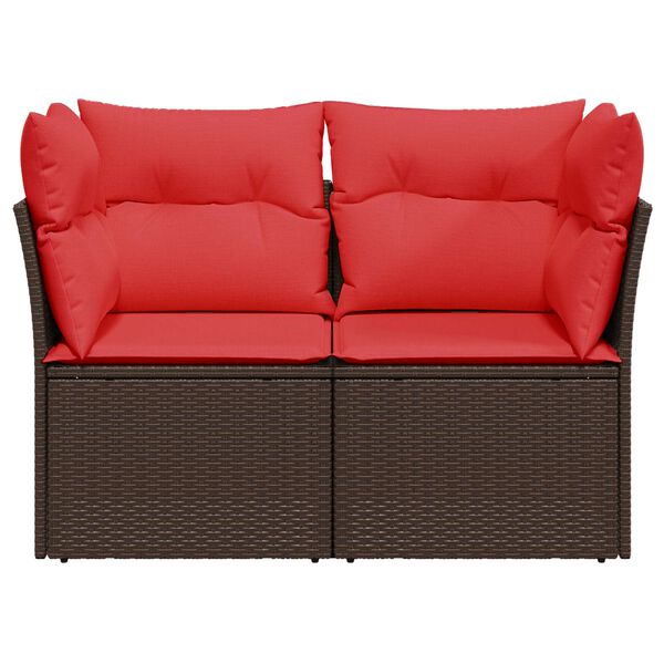vidaXL Garden Sofa with Cushion Brown 124 x 62 x 69 cm Poly Rattan
