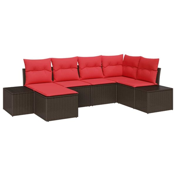 vidaXL 7 Piece Garden Sofa Set with Cushions Beige Poly Rattan