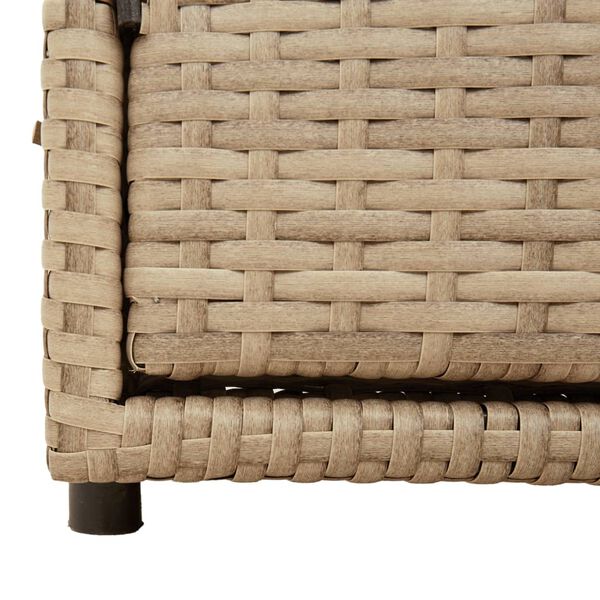 vidaXL Garden Storage Cabinet Beige 110x55x60.5 cm Poly Rattan