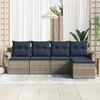 vidaXL Garden Sofa Set with Cushion 5 pcs Grey Poly Rattan