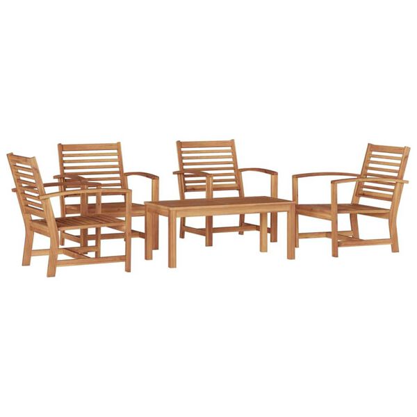 vidaXL Garden Sofa Set 5 pcs Natural Solid teak wood