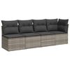 vidaXL 11 Piece Garden Sofa Set with Cushions Grey Poly Rattan