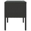 vidaXL Side Table Black 53x37x48 cm Poly Rattan and Tempered Glass