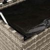 vidaXL Garden Storage Box with Wheels Grey 110x55x73 cm Poly Rattan
