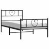vidaXL Metal Bed Frame without Mattress with Footboard Black 100x190cm