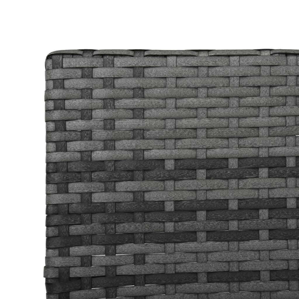 vidaXL Sun Lounger with Cushion Poly Rattan Grey