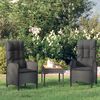 vidaXL Outdoor Chairs 2 pcs Poly Rattan Black