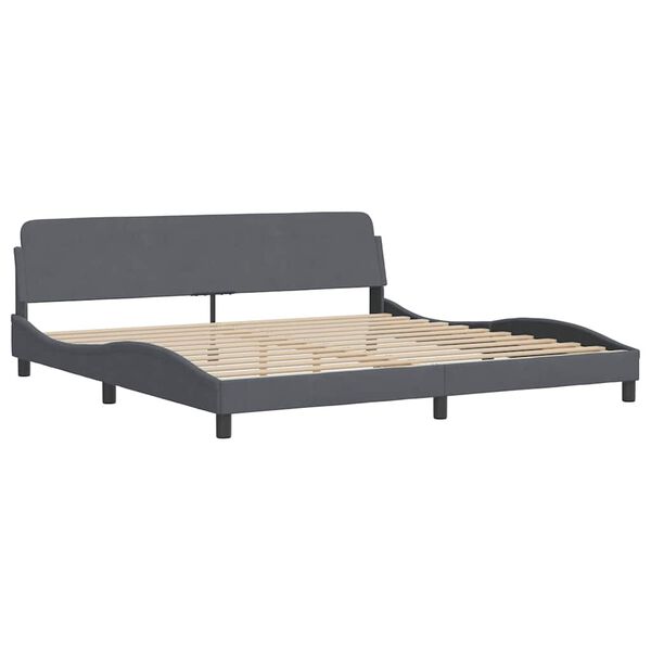 vidaXL Bed Frame "Dover" Dark Grey 193x203 cm Velvet