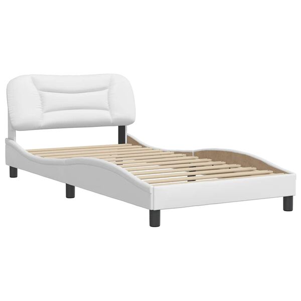 vidaXL Bed Frame without Mattress "Hvar" White 100x190 cm Faux Leather