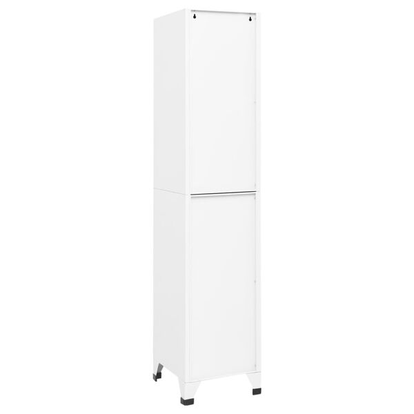 vidaXL Locker Cabinet White 38x40x180 cm Steel
