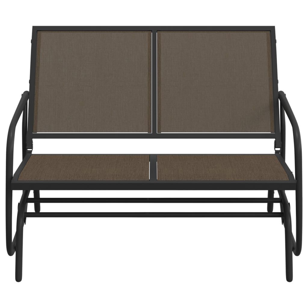 vidaXL Garden Glider Bench Brown120.5x76x86.5 cm Textilene&Steel
