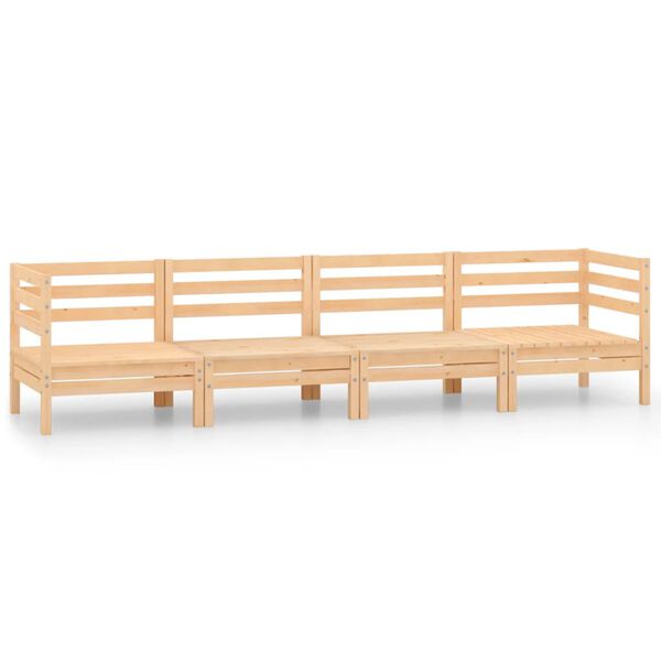vidaXL 4 Piece Garden Lounge Set Solid Pinewood