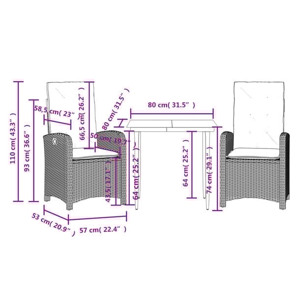 vidaXL 5 Piece Garden Dining Set with Cushions Grey Poly Rattan