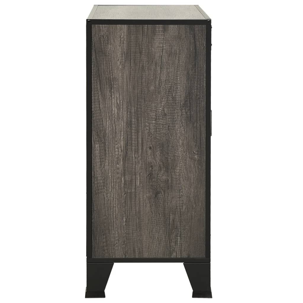 vidaXL Storage Cabinets 2 pcs Grey 72x36x82 cm Metal and MDF