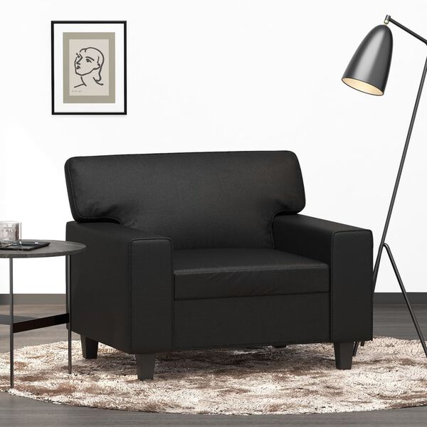vidaXL Sofa Chair Black 60 cm Faux Leather
