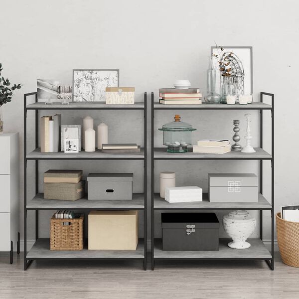 vidaXL Bookshelf Boards 8 pcs Concrete Grey 80x50x1.5 cm Engineered Wood