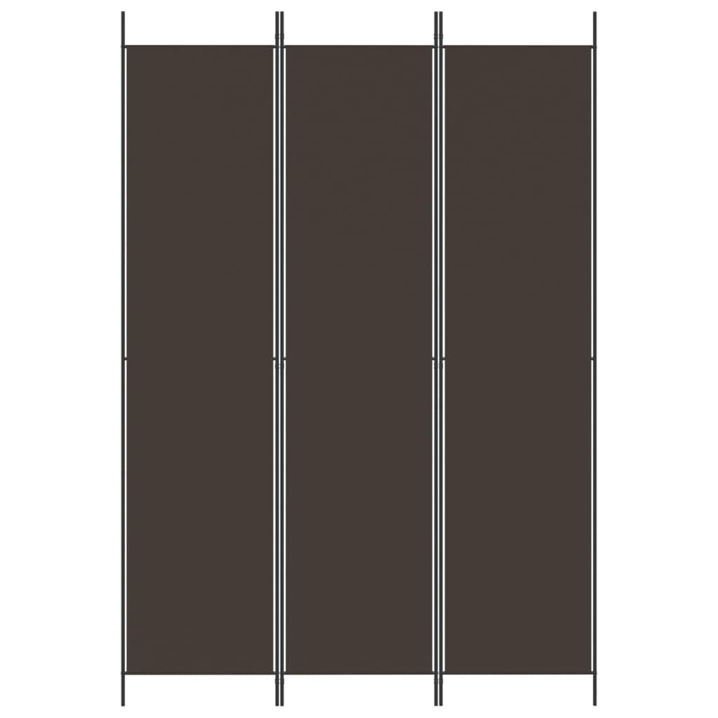vidaXL 3-Panel Room Divider Brown 150x220 cm Fabric
