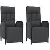 vidaXL 5 Piece Garden Dining Set with Cushions Black Poly Rattan