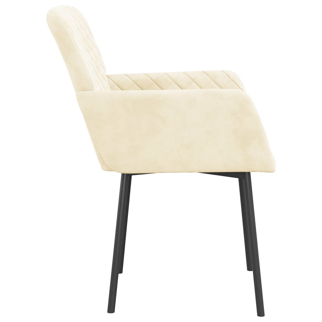 vidaXL Dining Chairs 2 pcs Cream Velvet