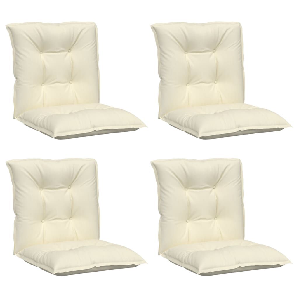 vidaXL Garden Lowback Chair Cushions 4 pcs Cream 100x50x7 cm Fabric