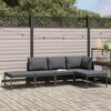 vidaXL 5 Piece Garden Sofa Set with Cushions Grey Poly Rattan