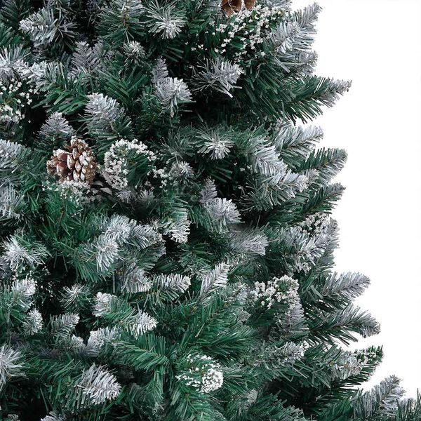 vidaXL Artificial Christmas Tree with LEDs&Ball Set&Pine Cones 180 cm