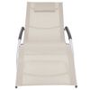 vidaXL Sun Lounger with Pillow Aluminium and Textilene Cream