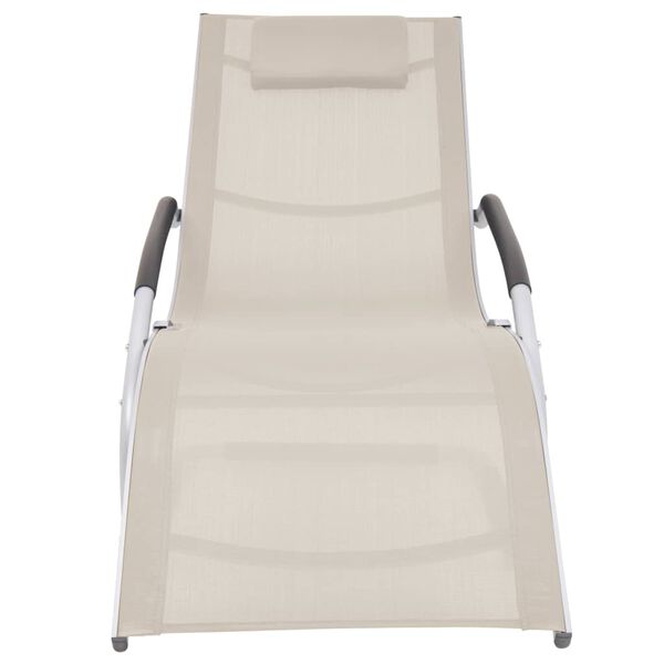 vidaXL Sun Lounger with Pillow Aluminium and Textilene Cream