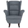 vidaXL Rocking Chair with Solid Wood Rubber Legs Dark Grey Velvet