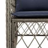 vidaXL 3 Piece Bistro Set with Cushions Grey Poly Rattan