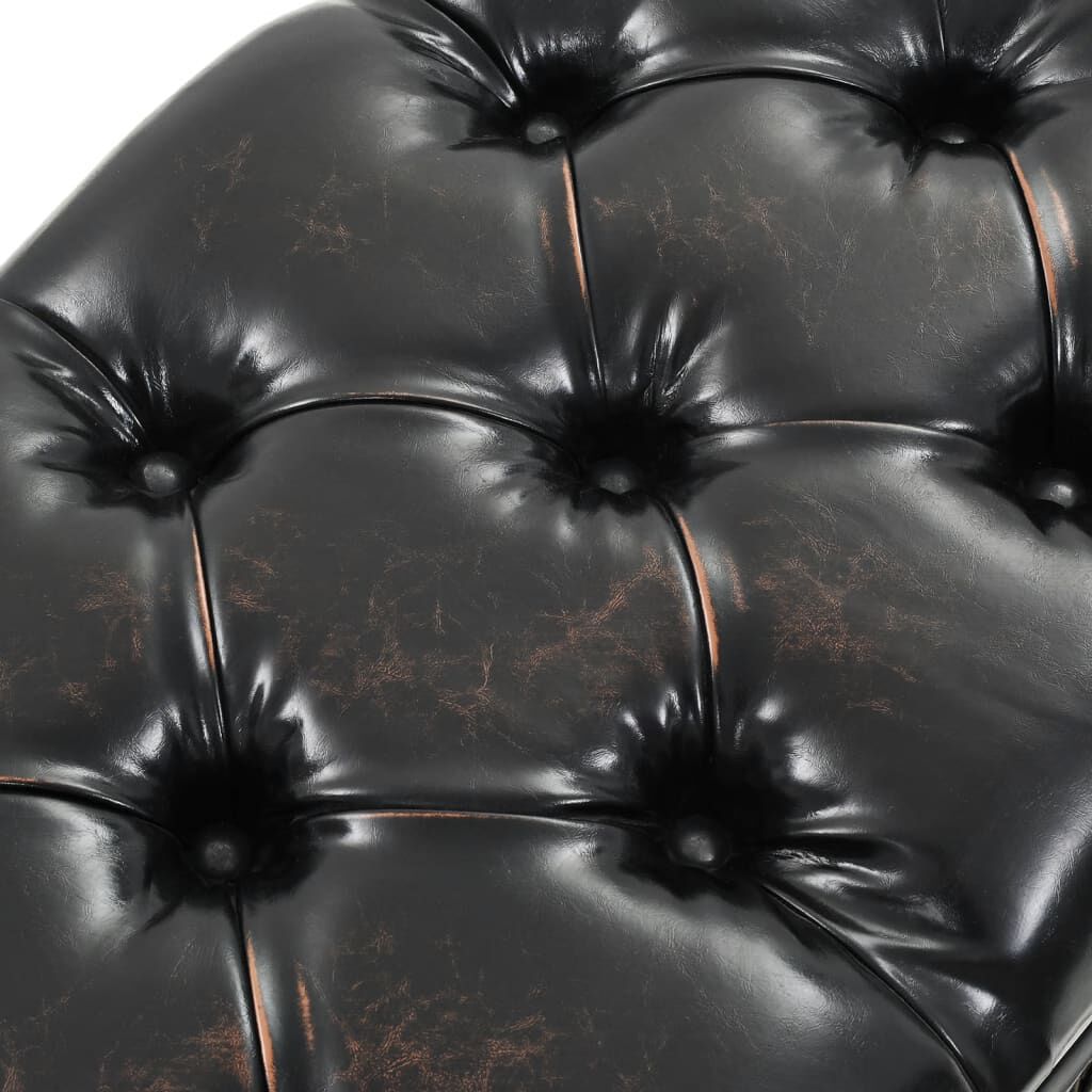 vidaXL Storage Bench 110 cm Black Faux Leather