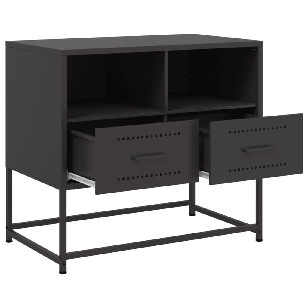 vidaXL TV Cabinet Black 68x39x60.5 cm Steel