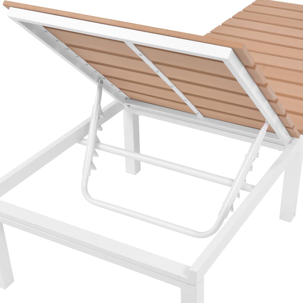 vidaXL Sun Lounger Aluminium and WPC Brown
