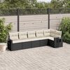 vidaXL 6 Piece Garden Sofa Set with Cushions Black Poly Rattan
