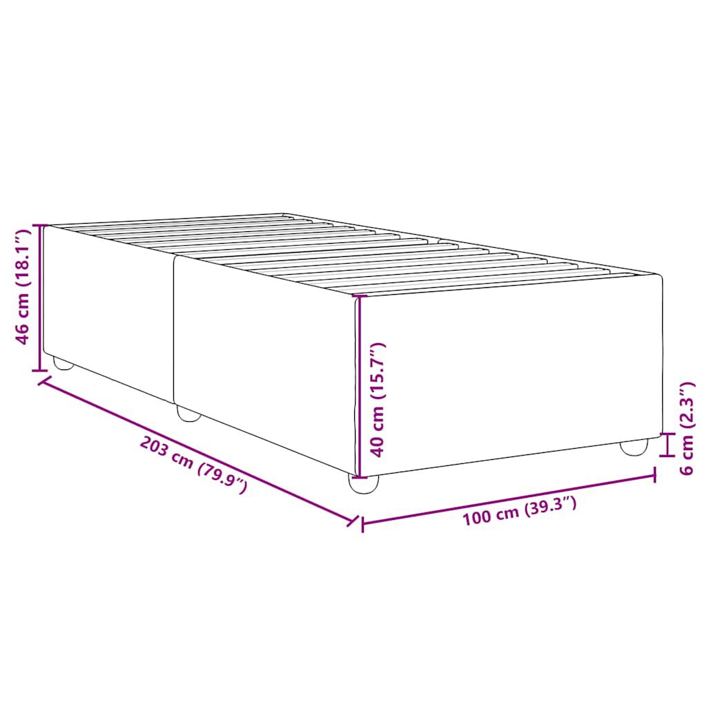 vidaXL Bed Frame without Mattress Light Grey Twin XL Fabric