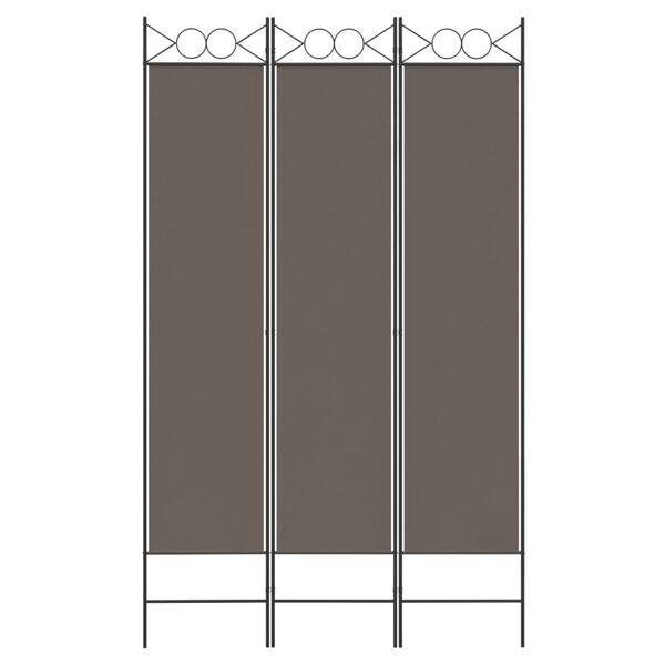 vidaXL 3-Panel Room Divider Anthracite 120x200 cm Fabric