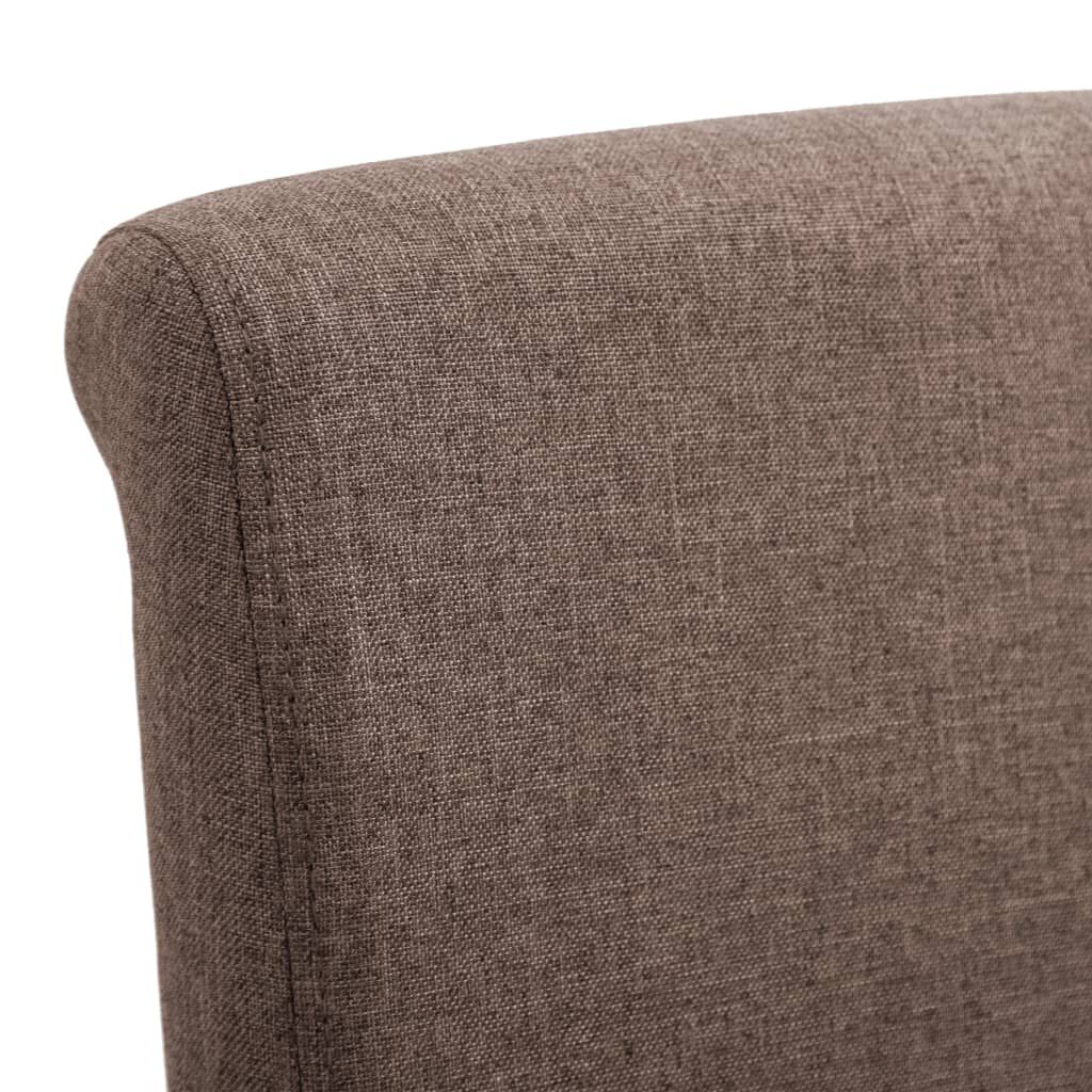 vidaXL Dining Chairs 2 pcs Brown Fabric