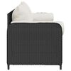 vidaXL Garden Sofa with Cushions 3-Seater Black Poly Rattan