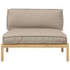 vidaXL Sofa Set with Cushion Taupe 120 x 92 x 69 cm Solid Acacia Wood