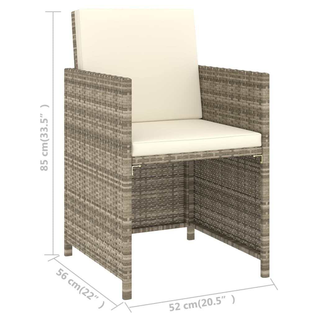 vidaXL 6 Piece Outdoor Dining Set with Cushions Poly Rattan Beige