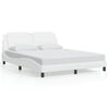 vidaXL Bed Frame with LED without Mattress "Zadar" White 152x203 cm